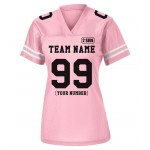 Bequeme Sportbekleidung im Retro-Stil für American Football, personalisiert sublimiert, atmungsaktiv, beidseitig bedruckt, maßgeschneidertes Damen-Trikot