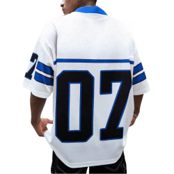 Maßgeschneidertes, weiter Schnitt, V-Ausschnitt, Kurzarm, Herren-Streetwear-T-Shirt, Buchstaben-Digitldruck, schnell trocknend, atmungsaktiv, 100 % Polyester