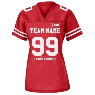 Bequeme Sportbekleidung im Retro-Stil für American Football, personalisiert sublimiert, atmungsaktiv, beidseitig bedruckt, maßgeschneidertes Damen-Trikot