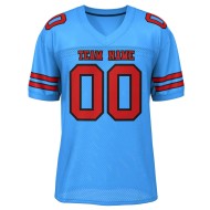 Großhandel: Maßgeschneiderte, einfarbige, sublimierte, genähte American-Football-Trikots, Kurzarm, 100 % Polyester, leicht, Spieltrikots