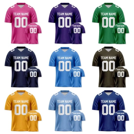 Maßgeschneiderte Herren-American-Football-Shirts aus 100 % Polyester, Sublimationsdruck, Kurzarm, V-Ausschnitt, schnell trocknend, atmungsaktiv, Großhandel