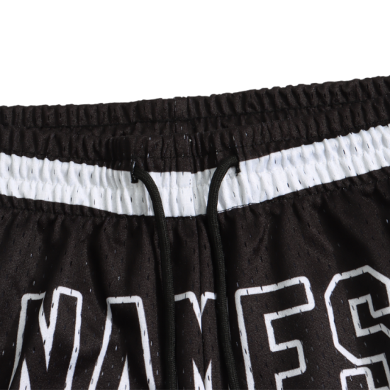 Retro-Basketballshorts mit aufgedruckten Spielernummern, Team-Vintage-Mesh, 100 % Polyester, schnell trocknend, Übergrößen, atmungsaktiv, Sommer Retro-Basketballshorts mit aufgedruckten Spielernummern, Team-Vintage-Mesh, 100 % Polyester, schnell trocknend, Übergrößen, atmungsaktiv, Sommer