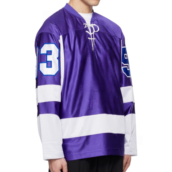 Sublimiertes Unisex-Hockeytrikot aus 100 % Polyester, schnell trocknend, atmungsaktiv, individuell gestaltbares Teamlogo an vorderer Position, Eisbekleidung