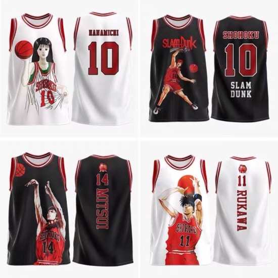 Maßgeschneiderte Jungen-Rasta-Basketballtrikot-Sets mit Digitldruck, atmungsaktiv, Übergrößen, Anime-Design Maßgeschneiderte Jungen-Rasta-Basketballtrikot-Sets mit Digitldruck, atmungsaktiv, Übergrößen, Anime-Design