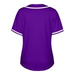 OEM Großhandel, maßgeschneidertes violettes, genähtes, atmungsaktives, antibakterielles, schnell trocknendes V-Ausschnitt-Baseballuniform-Oberteil, hochwertig OEM Großhandel, maßgeschneidertes violettes, genähtes, atmungsaktives, antibakterielles, schnell trocknendes V-Ausschnitt-Baseballuniform-Oberteil, hochwertig