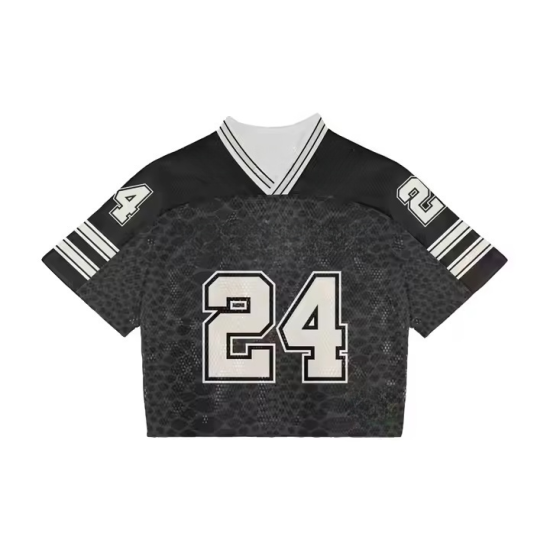 Maßgeschneidertes Logo, hochwertiges Herren-Crop-Trikot im Vintage-Streetwear-Stil, Retro-Fußballtrikot, kastiger Schnitt, Mesh, umweltfreundlich