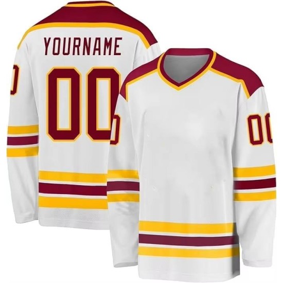 Sublimiertes, besticktes Langarm-Eishockeytrikot, individuell, unisex, 100 % Polyester, schnell trocknend, antibakteriell, umweltfreundlich Sublimiertes, besticktes Langarm-Eishockeytrikot, individuell, unisex, 100 % Polyester, schnell trocknend, antibakteriell, umweltfreundlich