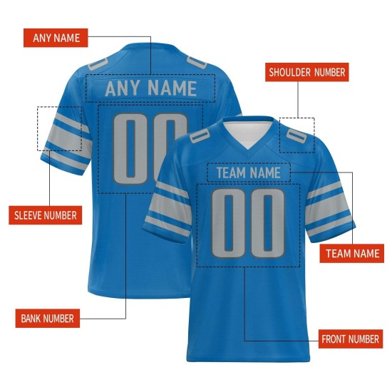 Maßgeschneiderte, genähte Namens-Ausstattung, American-Football-Uniformen, Kurzarm, Übergrößen, Polyester, atmungsaktiv, für Herren und Damen Maßgeschneiderte, genähte Namens-Ausstattung, American-Football-Uniformen, Kurzarm, Übergrößen, Polyester, atmungsaktiv, für Herren und Damen