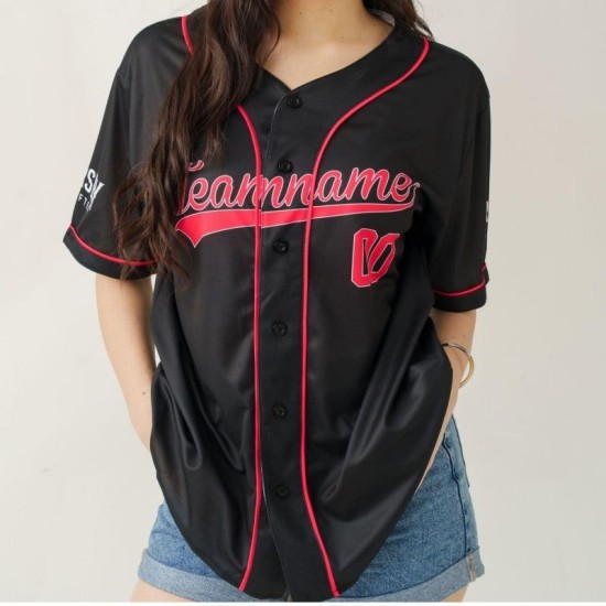 Großhandel: Digitldruck, individuelles Logo, 100 % Polyester, antibakteriell, UV-Schutz, atmungsaktiv, V-Ausschnitt, Kurzarm, Unisex-Baseballtrikot