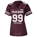 Bequeme Sportbekleidung im Retro-Stil für American Football, personalisiert sublimiert, atmungsaktiv, beidseitig bedruckt, maßgeschneidertes Damen-Trikot