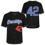 Maßgeschneidertes hochwertiges Unisex-Baseballtrikot mit Nummer 42, Digitldruck, Retro-Stil, atmungsaktiv, antibakteriell, 100 % Polyester, Übergrößen