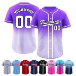 Beliebteste hochwertige, personalisierte, genähte Baseballtrikots mit Farbverlauf, Stickerei, atmungsaktiv, schnell trocknend, für alle Teams