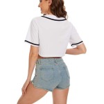 Unisex Crop-Top-Baseballtrikot, individuell gestaltet, Schwarz-Weiß-Streifen, Übergrößen, atmungsaktives Sportshirt Unisex Crop-Top-Baseballtrikot, individuell gestaltet, Schwarz-Weiß-Streifen, Übergrößen, atmungsaktives Sportshirt