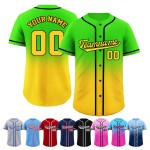 Maßgeschneiderte, atmungsaktive Übergrößen-Baseball-/Softballtrikots, Farbverlauf, genäht, sublimiert, bestickt, schnell trocknend