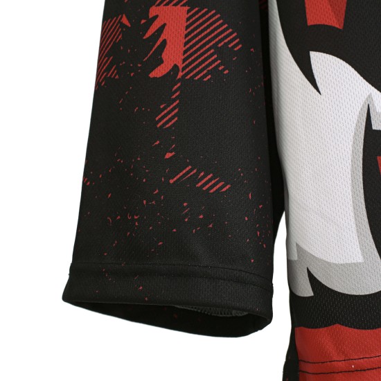 Verkaufsschlager KM21 L002, Übergrößen, unisex, Hip-Hop-Eishockeytrikot in Weihnachtsrot, atmungsaktiv, schnell trocknend, sublimationsbedruckt