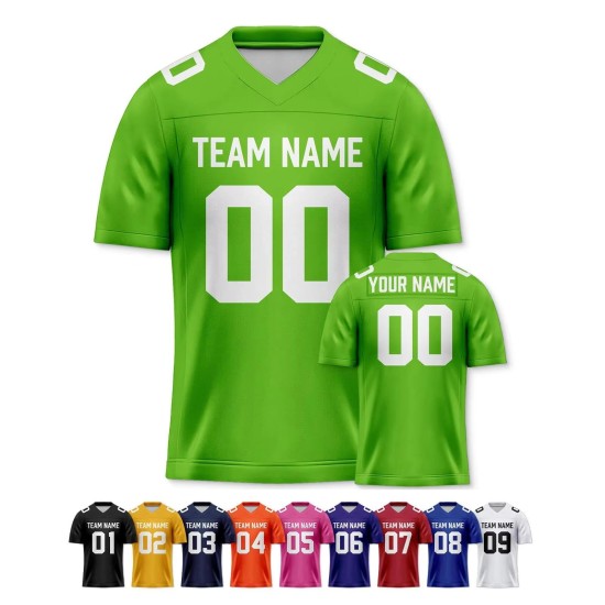 Maßgeschneiderte Herren-American-Football-Shirts aus 100 % Polyester, Sublimationsdruck, Kurzarm, V-Ausschnitt, schnell trocknend, atmungsaktiv, Großhandel