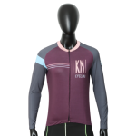 Hochwertiges, maßgeschneidertes Profi-Radtrikot, sublimiert, atmungsaktiv, UV-schutz, umweltfreundlich, langärmelig, grauviolett, schnell trocknend