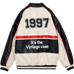 Unisex atmungsaktiver, wasserdichter Motorradrenanzug, Motorrad-Grafik-Bomberjacke, Oversize-Streetwear-Jacke, Motocross