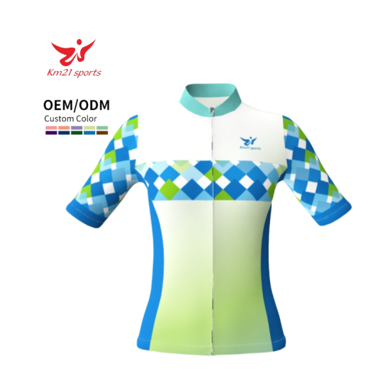 Verkaufsschlager: Leichtes, umweltfreundliches Profi-Radtrikot für Damen, Kurzarm, durchgehender Reißverschluss, sublimiert, mit individuellem Logo Verkaufsschlager: Leichtes, umweltfreundliches Profi-Radtrikot für Damen, Kurzarm, durchgehender Reißverschluss, sublimiert, mit individuellem Logo