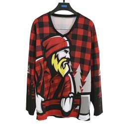 Verkaufsschlager KM21 L002, Übergrößen, unisex, Hip-Hop-Eishockeytrikot in Weihnachtsrot, atmungsaktiv, schnell trocknend, sublimationsbedruckt Verkaufsschlager KM21 L002, Übergrößen, unisex, Hip-Hop-Eishockeytrikot in Weihnachtsrot, atmungsaktiv, schnell trocknend, sublimationsbedruckt