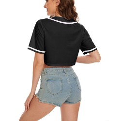 Unisex Crop-Top-Baseballtrikot, individuell gestaltet, Schwarz-Weiß-Streifen, Übergrößen, atmungsaktives Sportshirt