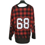 Verkaufsschlager KM21 L002, Übergrößen, unisex, Hip-Hop-Eishockeytrikot in Weihnachtsrot, atmungsaktiv, schnell trocknend, sublimationsbedruckt