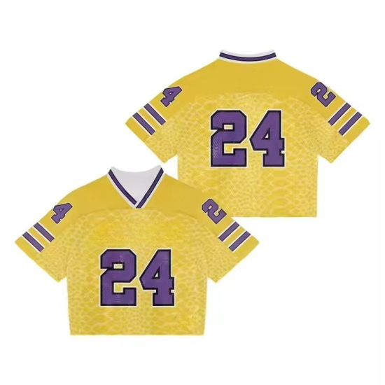 Maßgeschneidertes Logo, hochwertiges Herren-Crop-Trikot im Vintage-Streetwear-Stil, Retro-Fußballtrikot, kastiger Schnitt, Mesh, umweltfreundlich