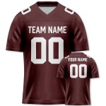 Maßgeschneiderte Herren-American-Football-Shirts aus 100 % Polyester, Sublimationsdruck, Kurzarm, V-Ausschnitt, schnell trocknend, atmungsaktiv, Großhandel