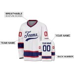 Maßgeschneidertes Logo, OEM/ODM, Inline-Eishockeytrikot, Sportbekleidung, unisex, Übergrößen, sublimiert, 100 % Polyester, atmungsaktiv, schnell trocknend, KM21