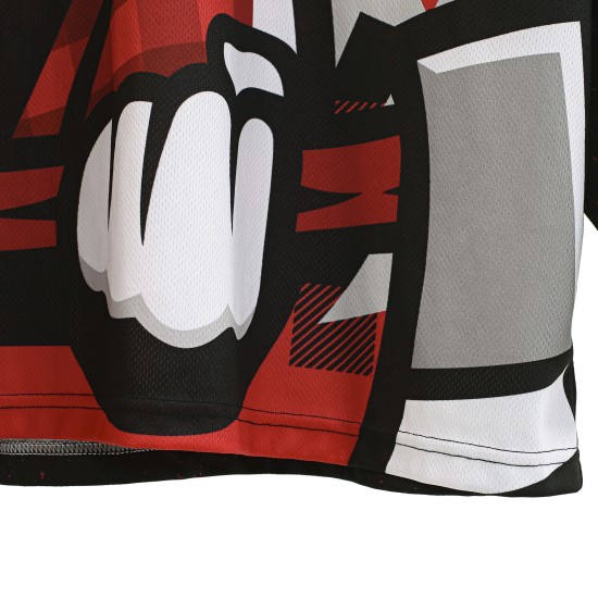 Verkaufsschlager KM21 L002, Übergrößen, unisex, Hip-Hop-Eishockeytrikot in Weihnachtsrot, atmungsaktiv, schnell trocknend, sublimationsbedruckt