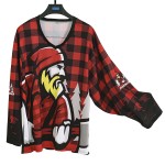 Verkaufsschlager KM21 L002, Übergrößen, unisex, Hip-Hop-Eishockeytrikot in Weihnachtsrot, atmungsaktiv, schnell trocknend, sublimationsbedruckt