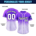 Beliebteste hochwertige, personalisierte, genähte Baseballtrikots mit Farbverlauf, Stickerei, atmungsaktiv, schnell trocknend, für alle Teams