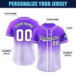 Beliebteste hochwertige, personalisierte, genähte Baseballtrikots mit Farbverlauf, Stickerei, atmungsaktiv, schnell trocknend, für alle Teams