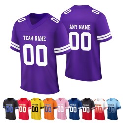 Schnell trocknendes Übergrößen-Herren-Retro-American-Football-Trikot, werksmaßgeschneidert, modischer Digitldruck, kurz, 100 % Polyester Schnell trocknendes Übergrößen-Herren-Retro-American-Football-Trikot, werksmaßgeschneidert, modischer Digitldruck, kurz, 100 % Polyester