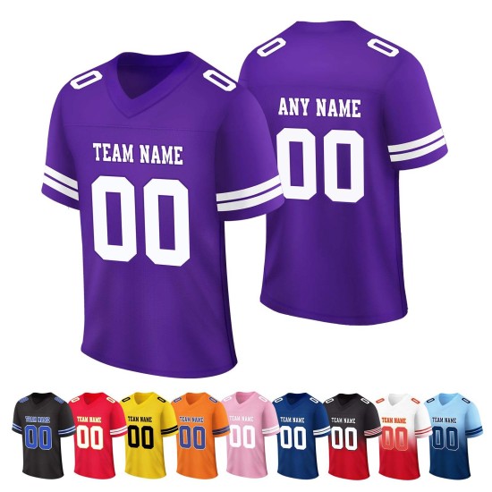 Schnell trocknendes Übergrößen-Herren-Retro-American-Football-Trikot, werksmaßgeschneidert, modischer Digitldruck, kurz, 100 % Polyester