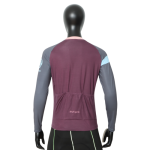 Hochwertiges, maßgeschneidertes Profi-Radtrikot, sublimiert, atmungsaktiv, UV-schutz, umweltfreundlich, langärmelig, grauviolett, schnell trocknend
