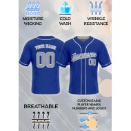 Großhandel: Digitldruck, individuelles Logo, 100 % Polyester, antibakteriell, UV-Schutz, atmungsaktiv, V-Ausschnitt, Kurzarm, Unisex-Baseballtrikot