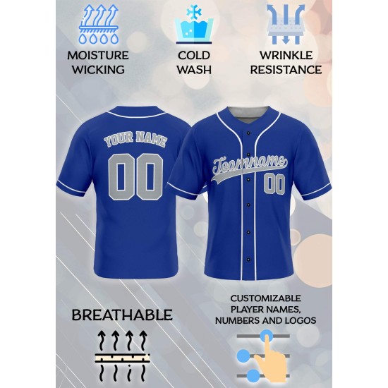 Großhandel: Digitldruck, individuelles Logo, 100 % Polyester, antibakteriell, UV-Schutz, atmungsaktiv, V-Ausschnitt, Kurzarm, Unisex-Baseballtrikot